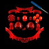 Xbox 360 Transparent Red Full Parts Set (Thumbsticks, D-pad, Buttons, Triggers, Bumpers, Bottom Trim) for the controller (ABXY,Guide,Start, Back)